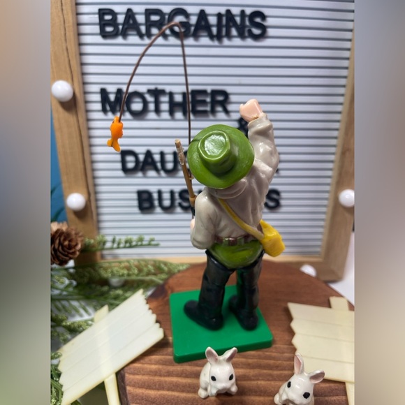 Vintage 1978 Wilton Fisherman Cake Topper Figurine Hong Kong + 1976 Signs - Picture 4 of 5